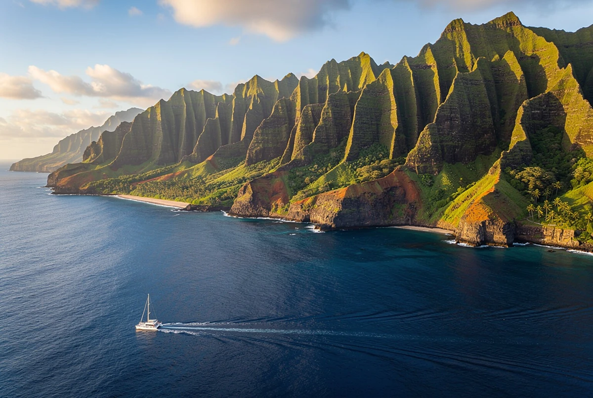 Na Pali Coast Deluxe Power Catamaran Tour Kauai