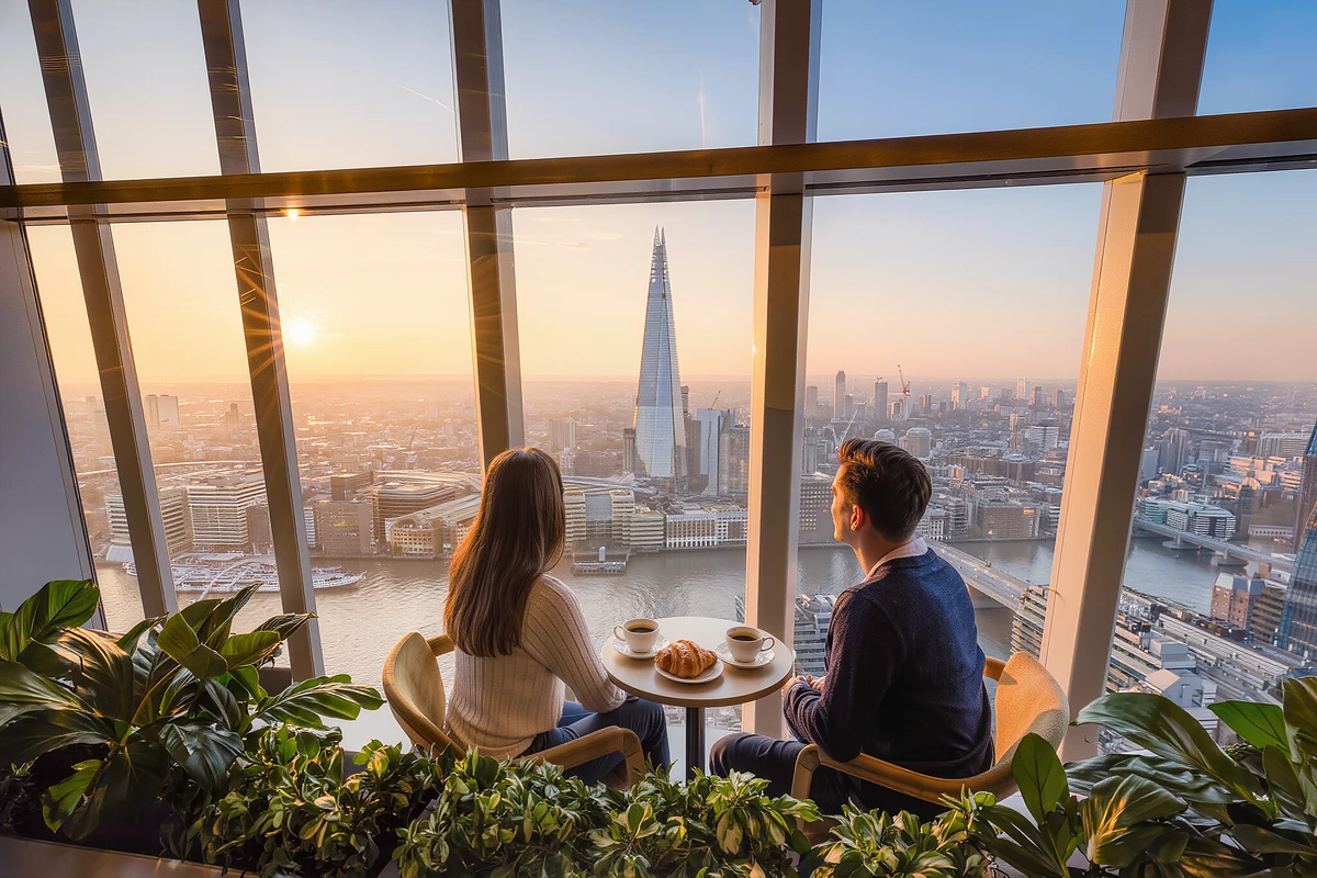 تذاكر الدخول المبكر إلى سكاي غاردن مع معجنات ومشروب ساخن لندن