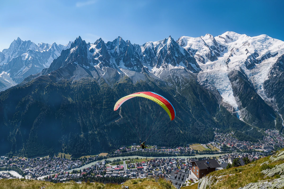 Tandem Paragliding Flight over Chamonix