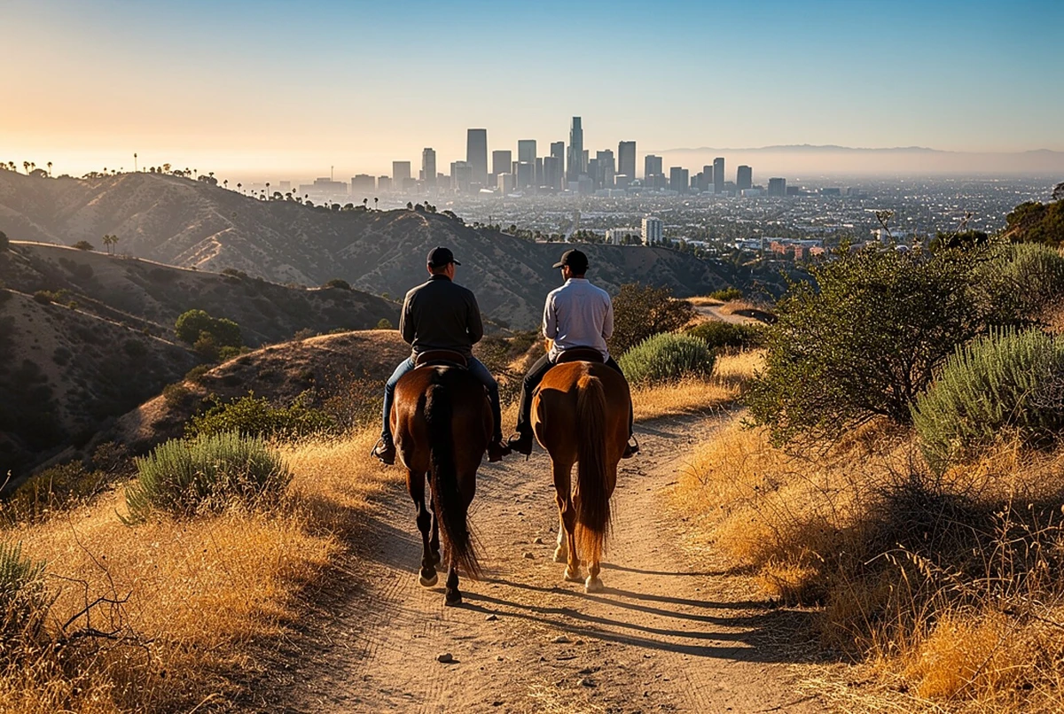 Griffith Park Horseback Trail Ride with Hollywood Sign Views Los Angeles