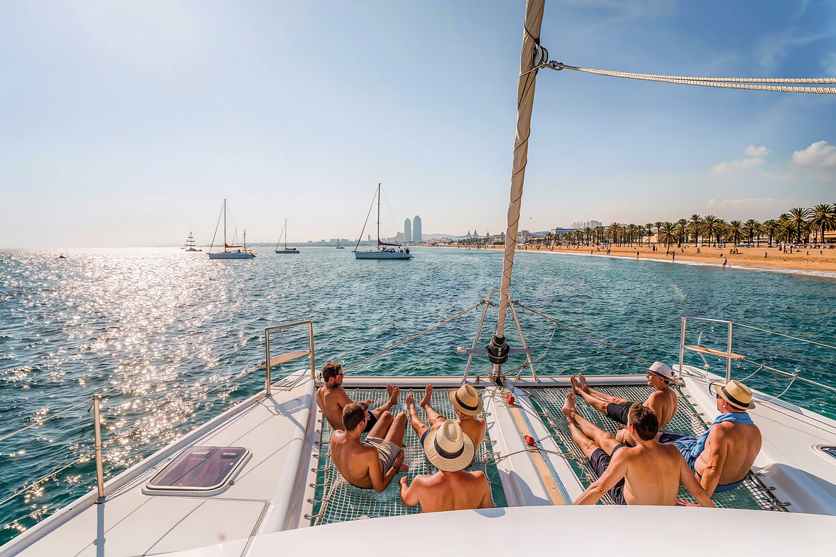 Daytime or Sunset Catamaran Cruise Along the Coast Barcelona