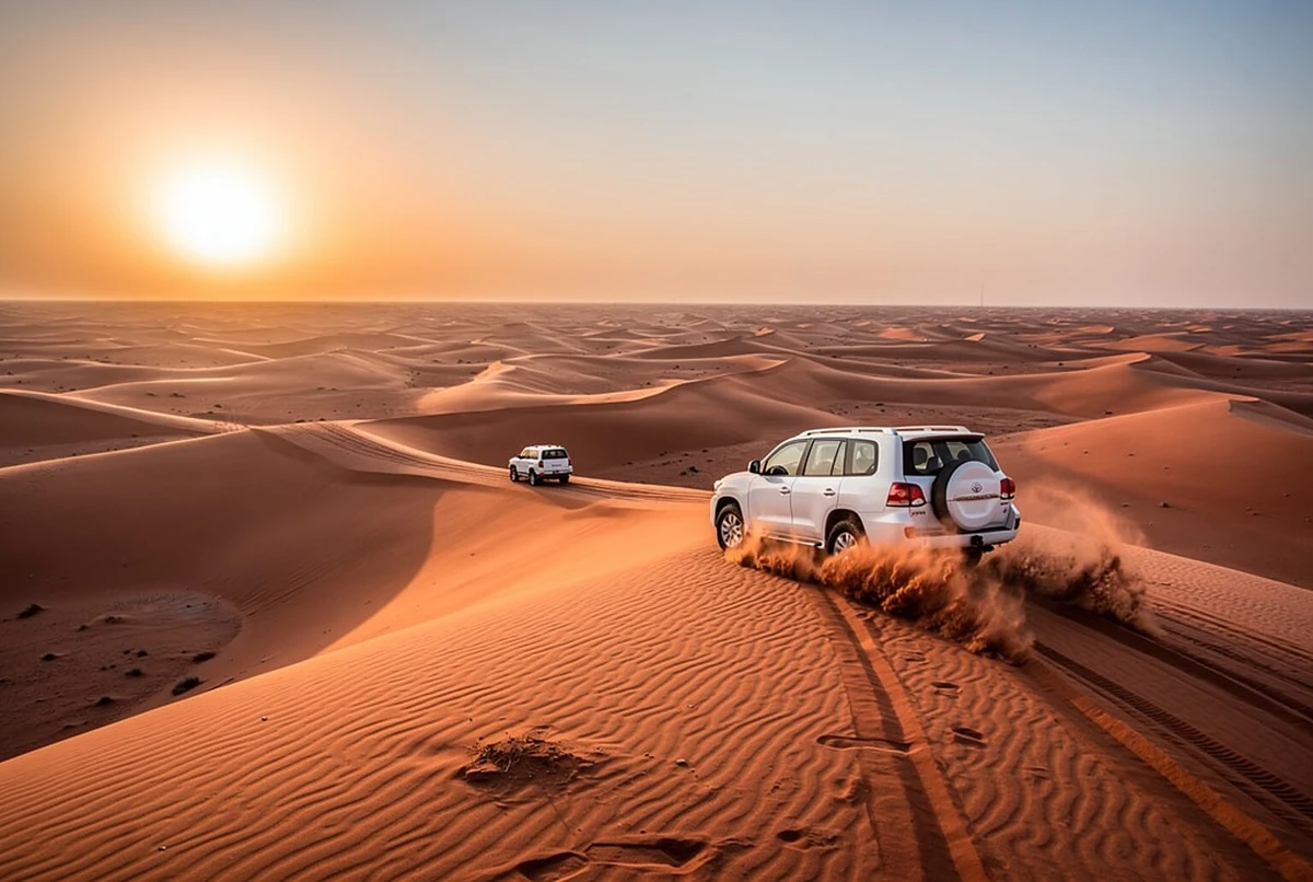 سفاري صحراوي في أبوظبي مع التطعيس وركوب الجمال والتزلج على الرمال وعشاء الشواء