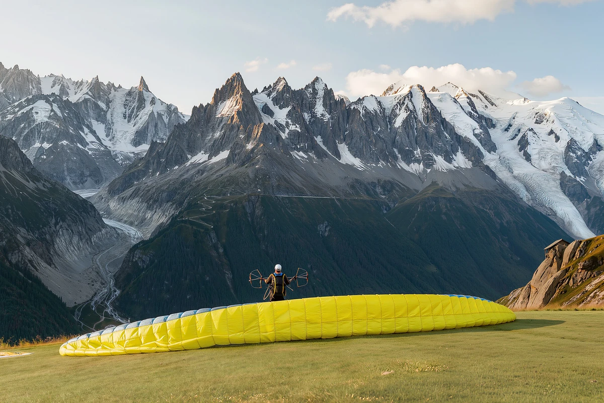 Tandem Paragliding Flight over Chamonix