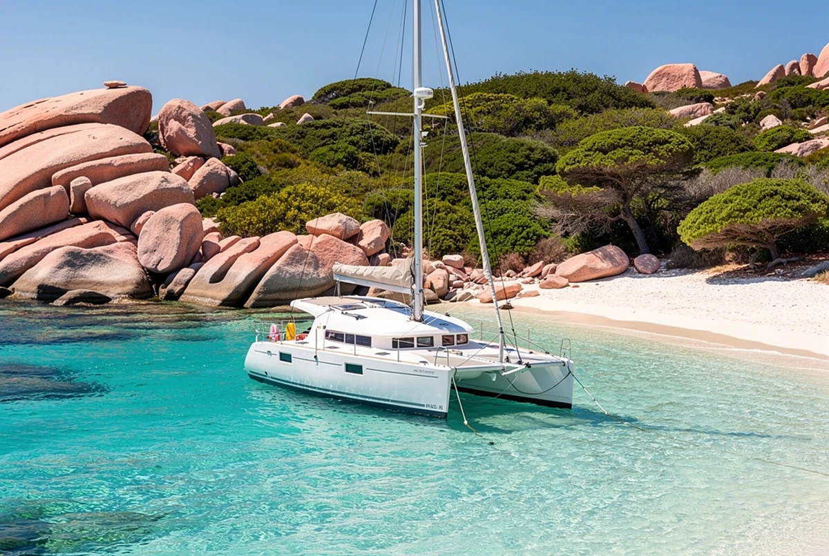La Maddalena Catamaran Day Trip with Lunch from Palau Sardinia