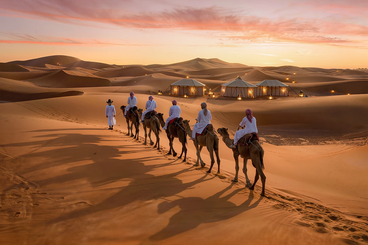 سفاري صحراوي في أبوظبي مع التطعيس وركوب الجمال والتزلج على الرمال وعشاء الشواء
