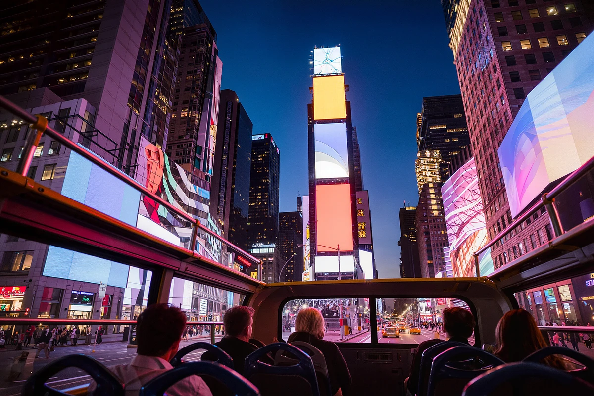 Hop-On Hop-Off Open-Top Bus Tour with Night Tour Option New York