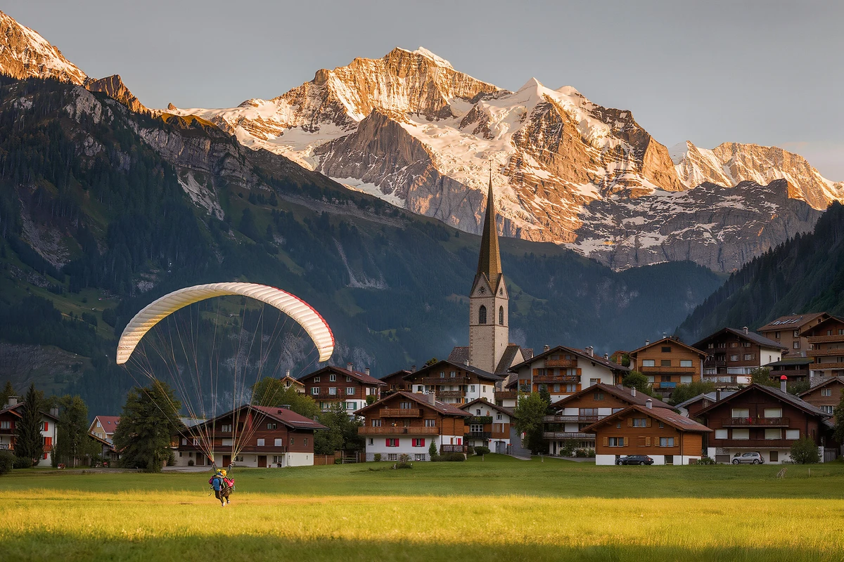 Tandem Paragliding Flight over Chamonix