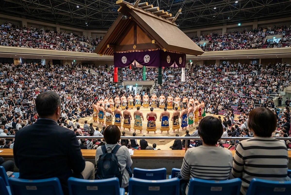 Grand Sumo Tournament Tour with Chair Seat Tickets at Ryogoku Tokyo