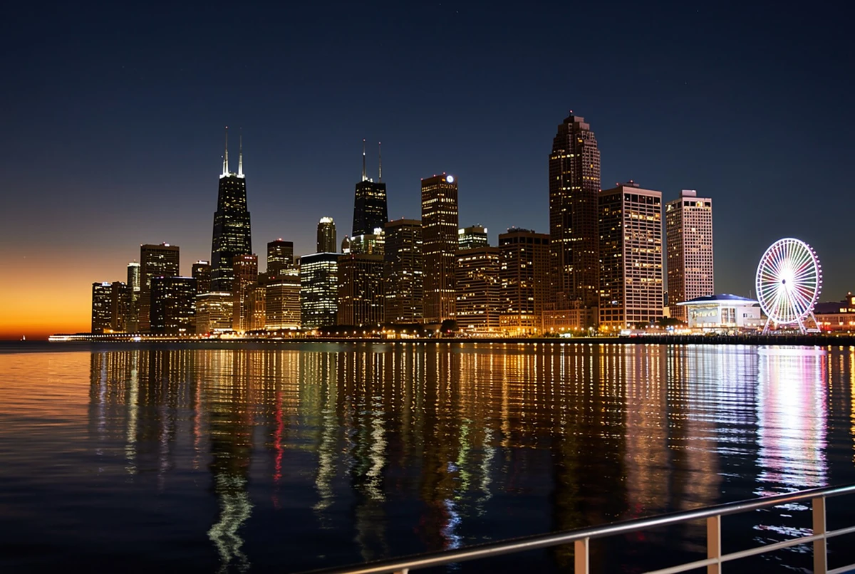 Chicago Night Skyline Cruise on the River and Lake Michigan