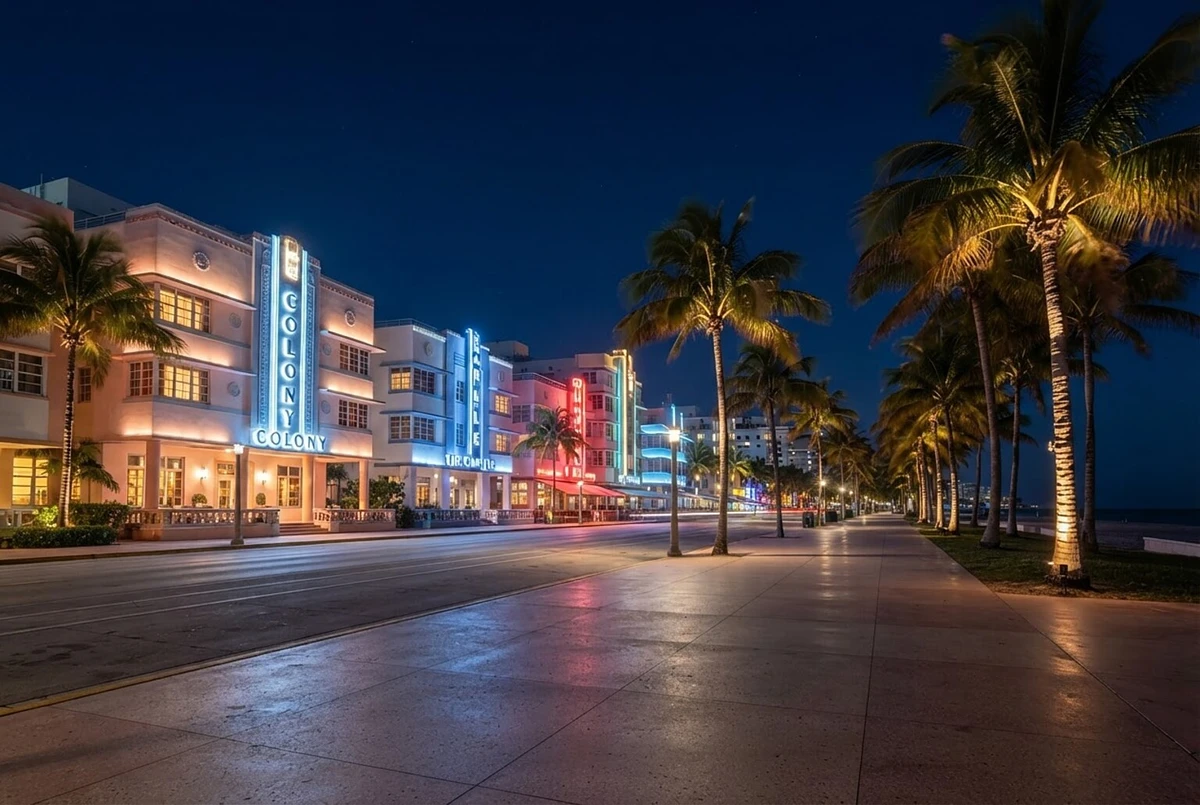 Miami Night Tour by Open-Top Bus with Live Guide
