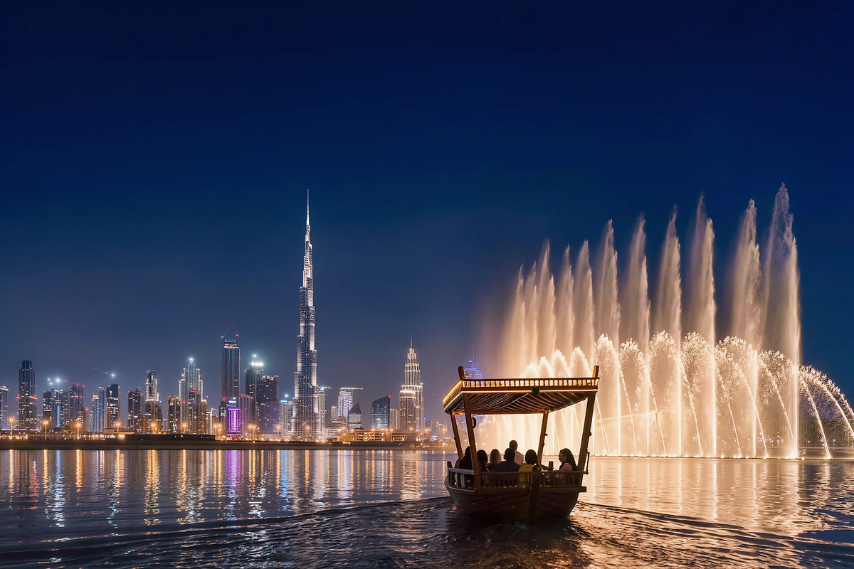 Burj Khalifa Lake Abra Ride & Fountain Show Tickets Dubai