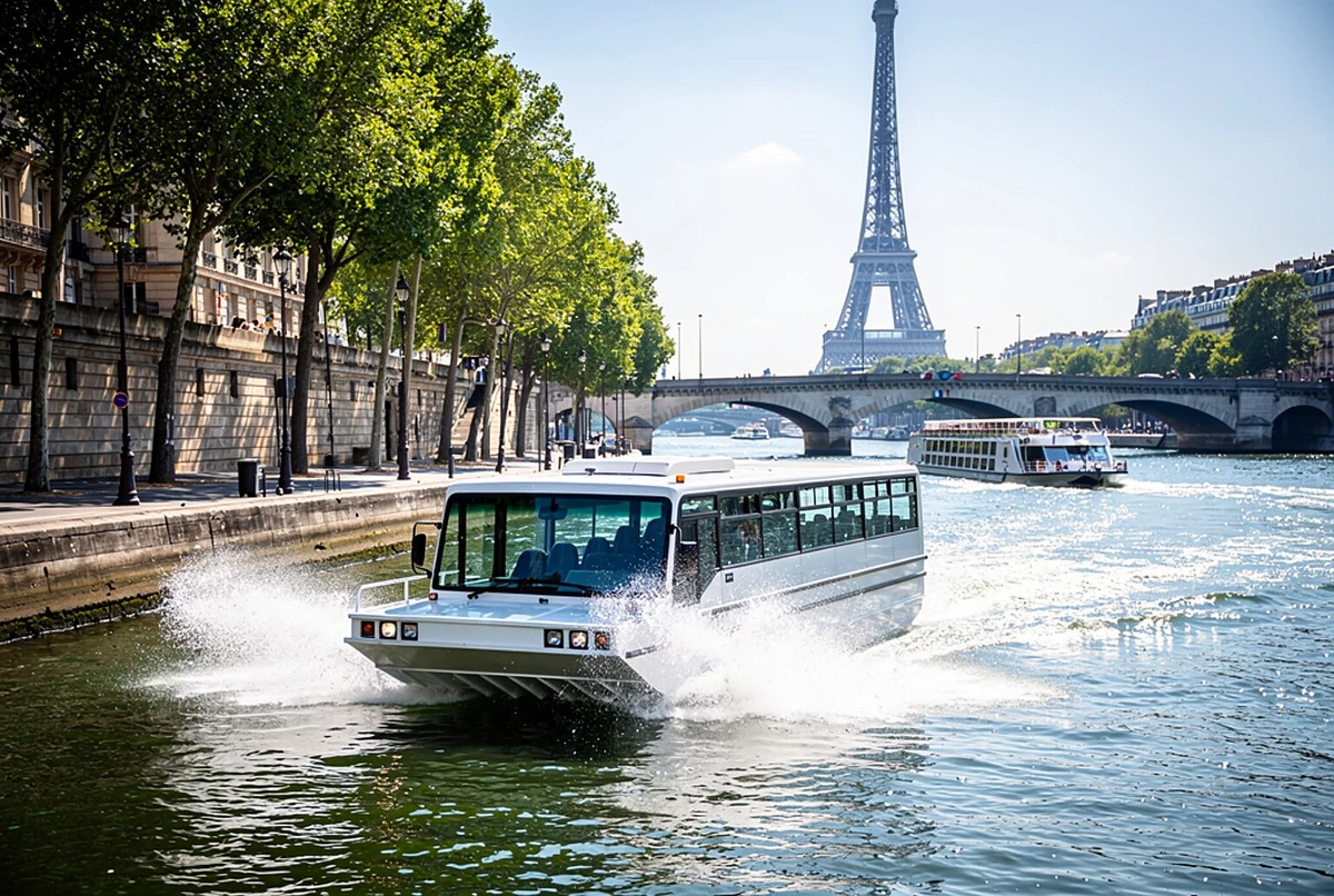 Landmarks & River Seine Amphibious Bus Tour Paris