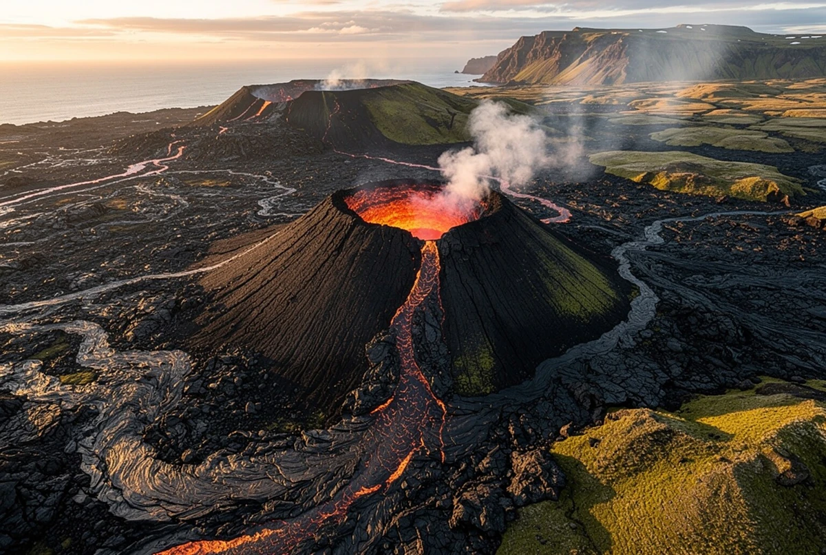 Reykjanes New Volcanic Area Helicopter Flight from Reykjavik