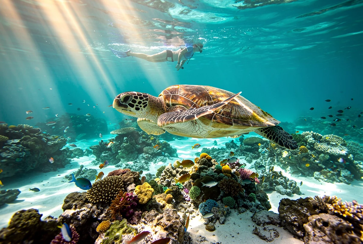 Gili Air Snorkeling with Turtles and Underwater Statue Lombok